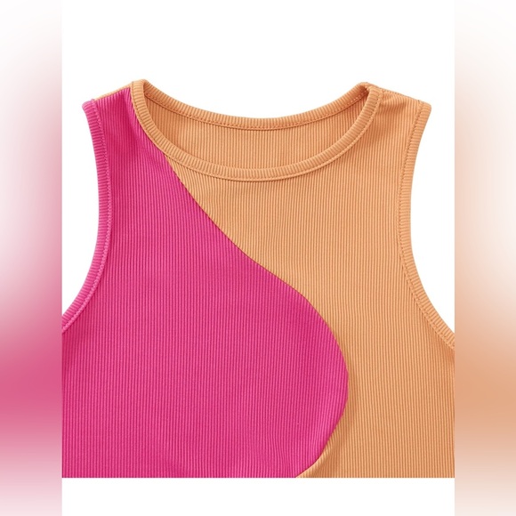 Shein Colorblock Tank Top - Pink and Orange - Picture 3 of 8